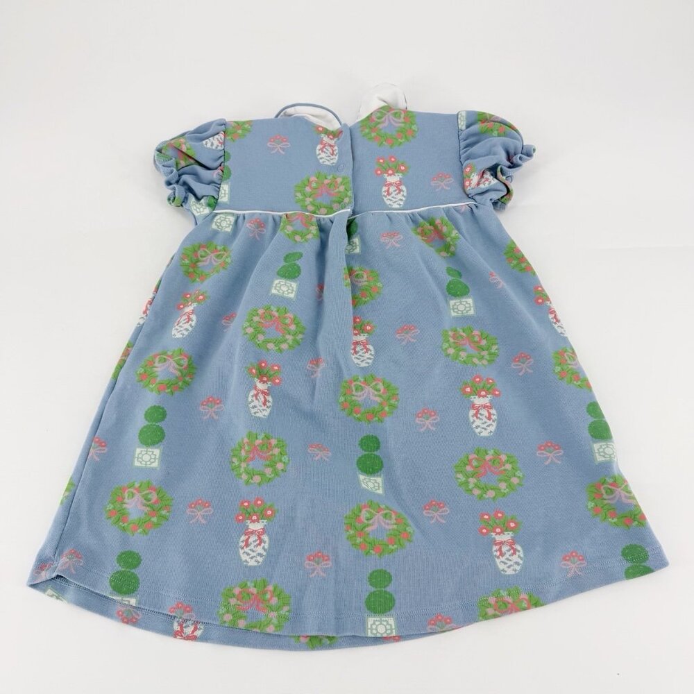 Beaufort Bonnet Company Holly Day Dress Blue Topiaries & Tangerines 5 - Picture 3 of 4